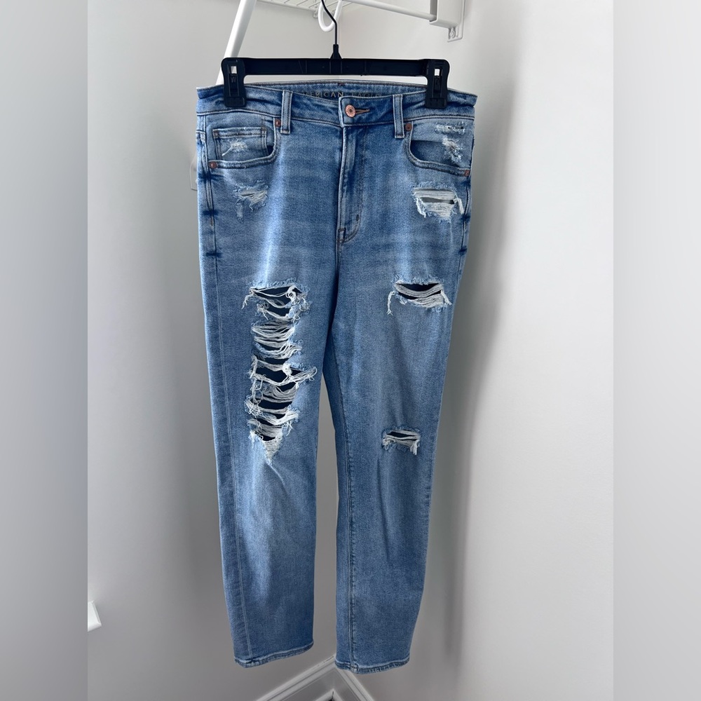 Distressed Blue Jeans